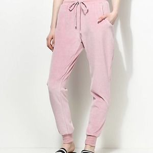 Cold Crush Pink Fuzzy Drawstring Jogger Pants